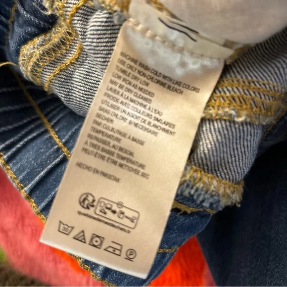 Anthropologie PILCRO The Izzie Relaxed Pull-On Barrel Denim Jeans Pants Size L P - Picture 7 of 11